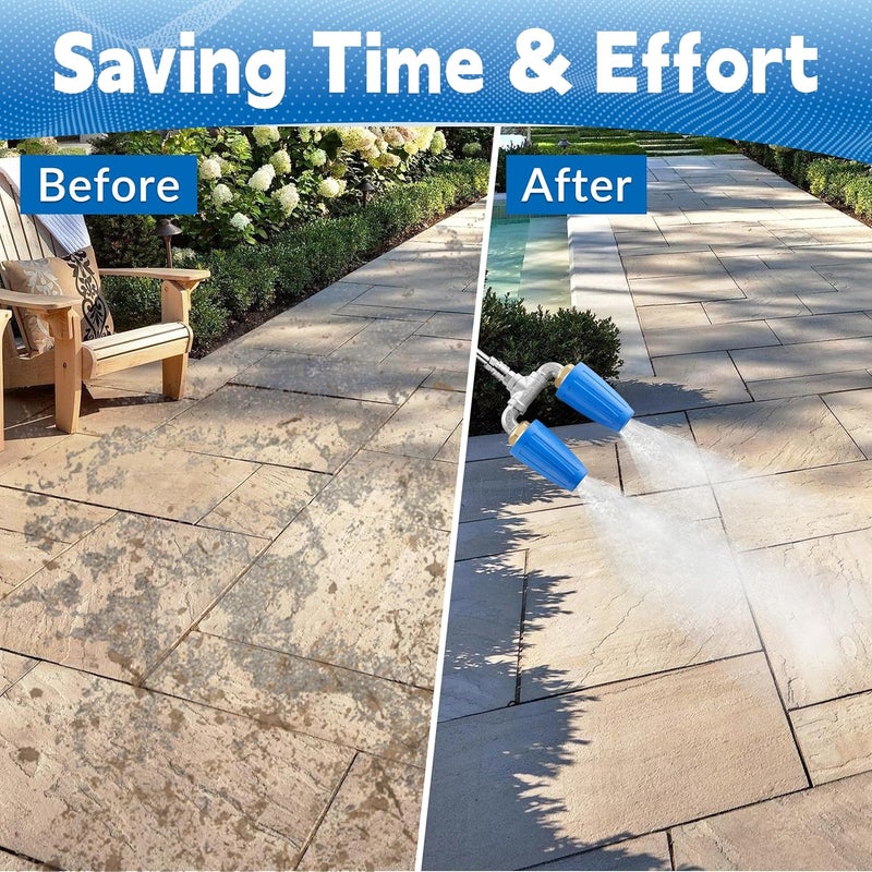 TasuoX Dual Turbo Nozzle Pressure Washer, Power Washer 360° Rotating Turbo Nozzle, Twin Turbo Nozzle Tip with 1/4" Quick Connect, 4000 PSI, 4-6 GPM, 2.0 Orifice - Image 5